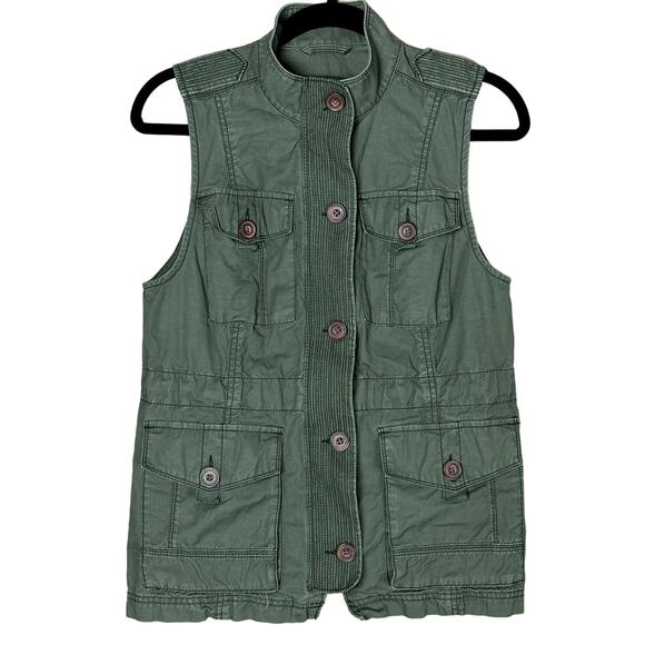 Ambercrombie & Fitch Outdoor Army Green Utility Vest Women Size Medium Hiking - Picture 1 of 8
